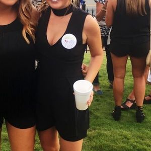 Black halter cutout Romper